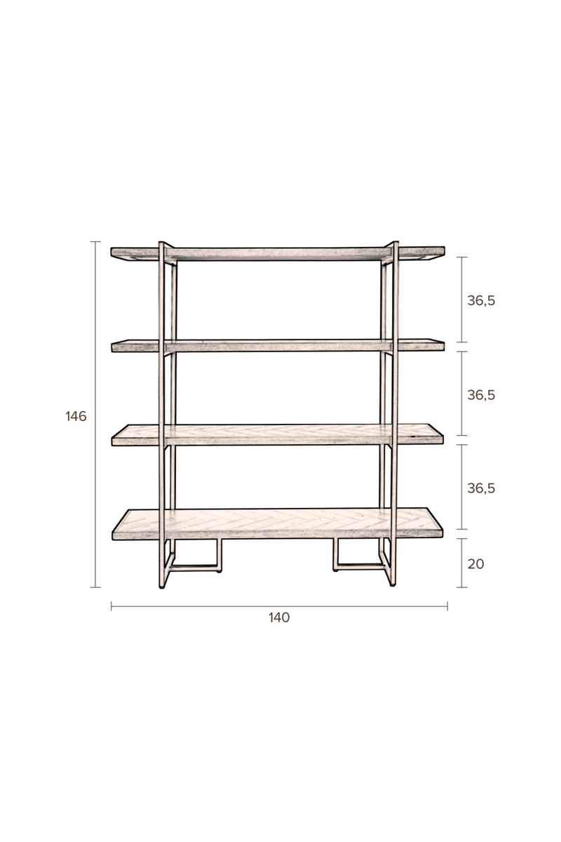 Wooden Herringbone Shelf | Dutchbone Class | Woodfurniture.com