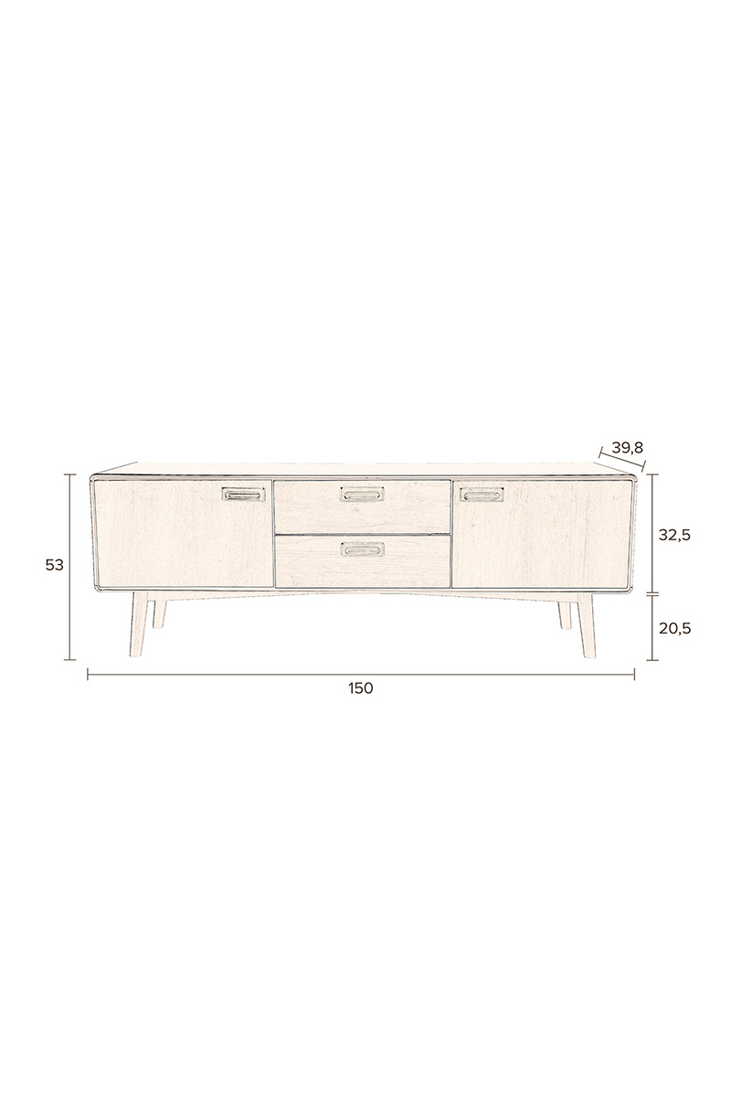 2-Door Wood Sideboard | Dutchbone Juju | Woodfurniture.com