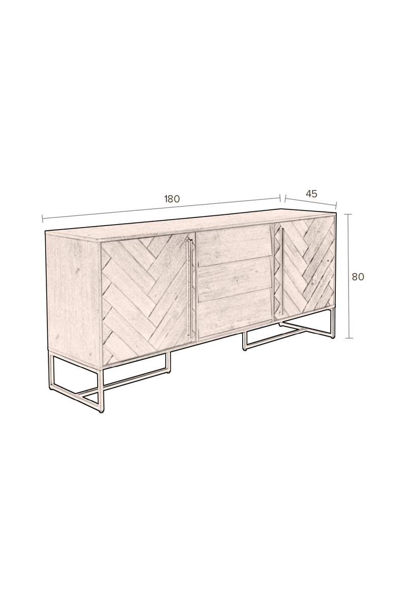 5 Compartment Wood Sideboard | Dutchbone Class | Woodfurniture.com