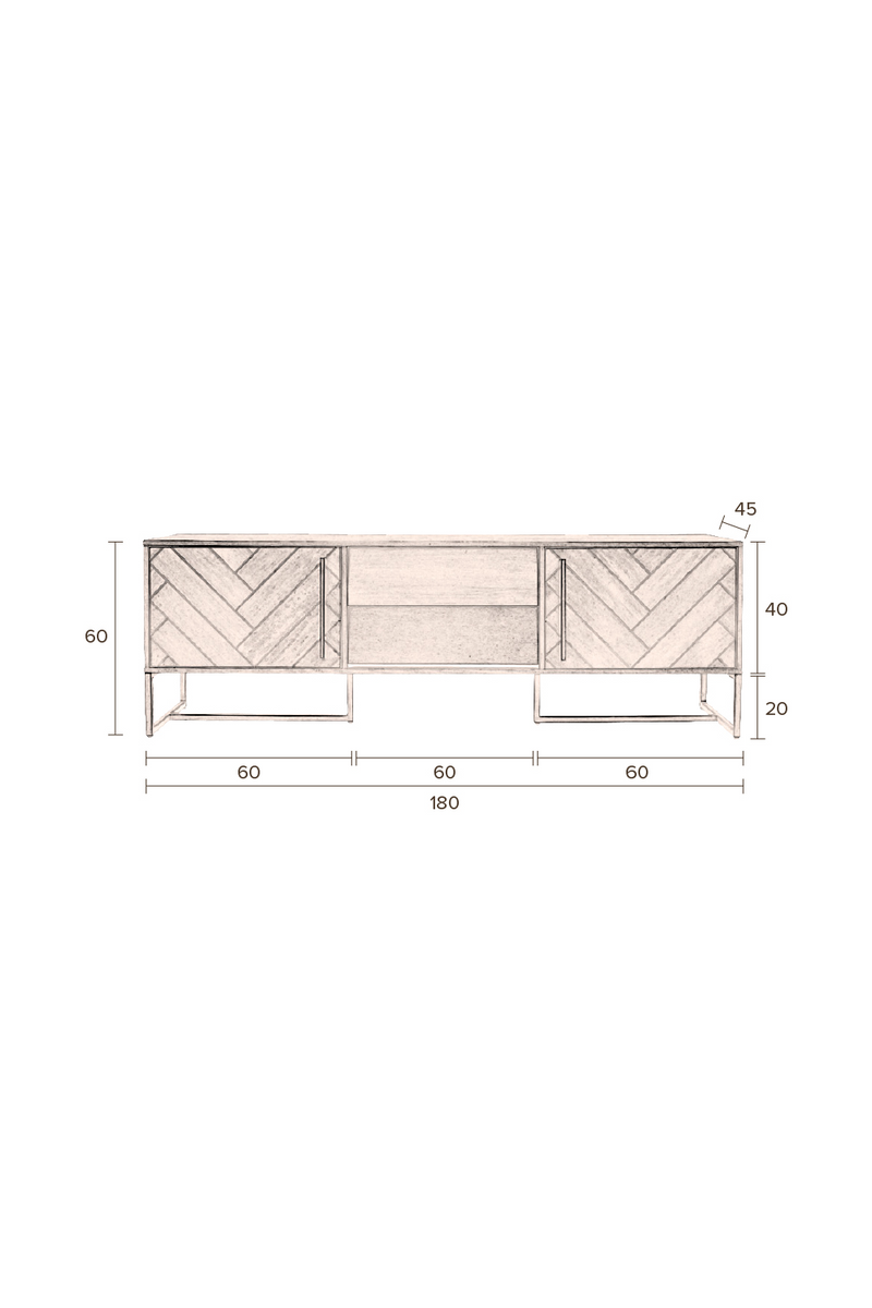 Wooden Herringbone Sideboard | Dutchbone Class | Woodfurniture.com