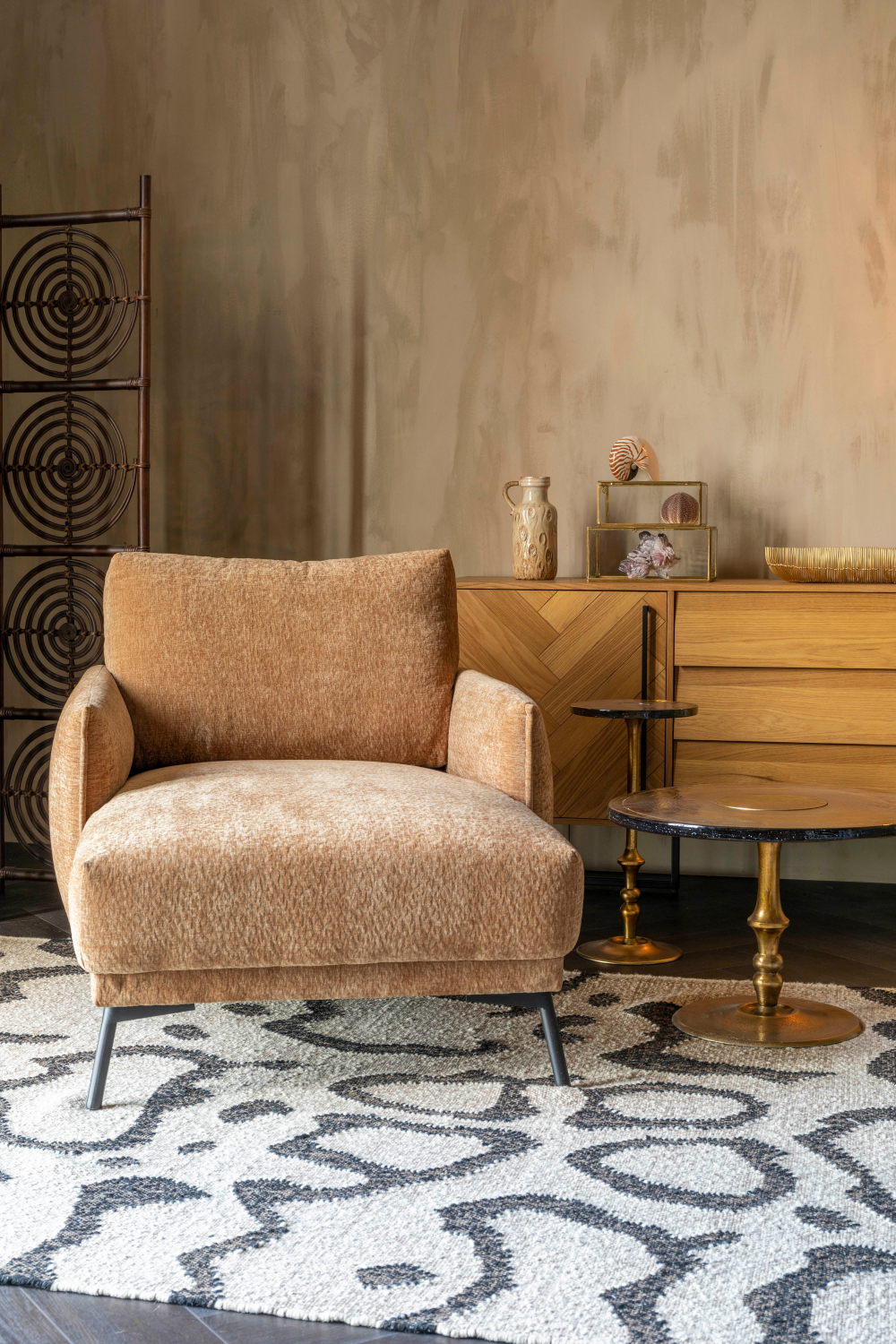 Wooden Herringbone Patterned Sideboard | Dutchbone Class | Woodfurniture.com