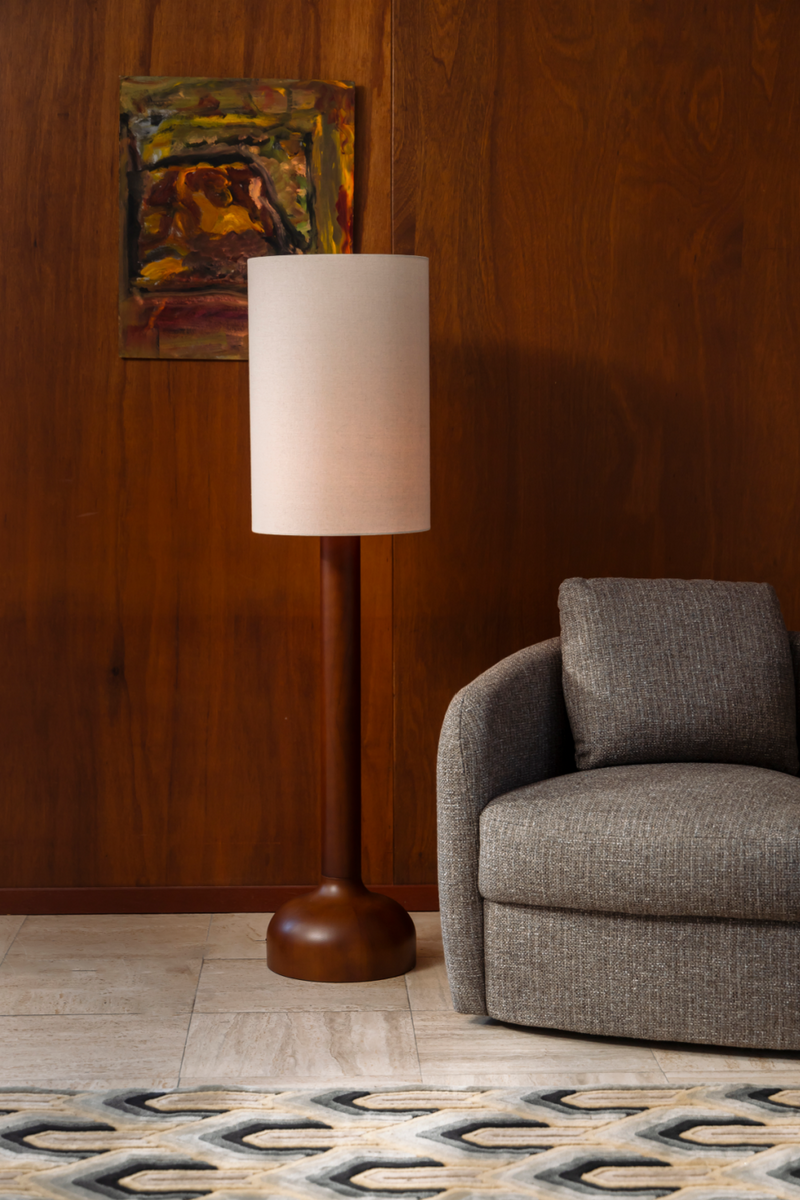 Rubber Wood Floor Lamp | Dutchbone Jones | Woodfurniture.com