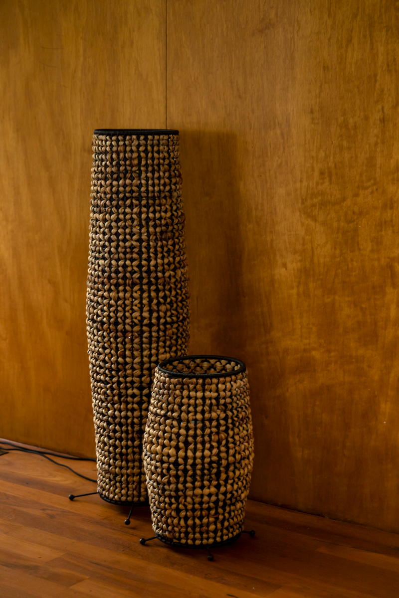 Contemporary Woven Table Lamp | Dutchbone Hyacint | Woodfurniture.com