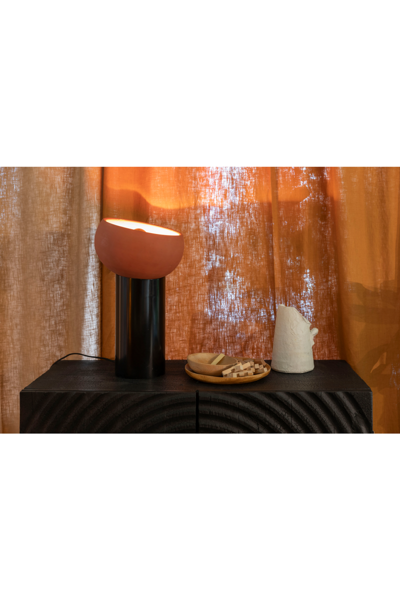 Terracotta Bowl Table Lamp | Dutchbone Zahra | Woodfurniture.com