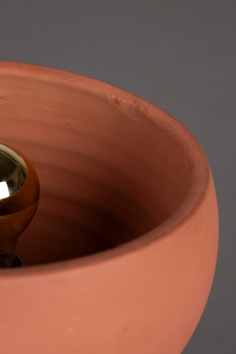 Terracotta Bowl Table Lamp | Dutchbone Zahra | Woodfurniture.com