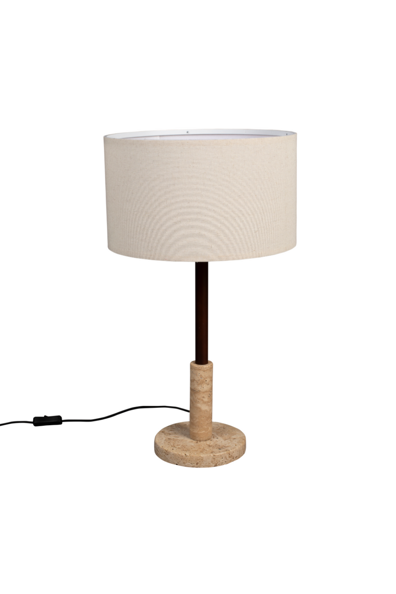 Travertine Base Table Lamp | Dutchbone Jackson | Woodfurniture.com