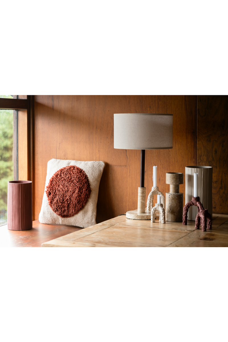 Travertine Base Table Lamp | Dutchbone Jackson | Oroatrade.com