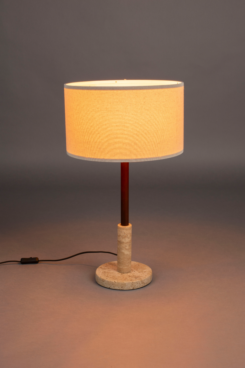 Travertine Base Table Lamp | Dutchbone Jackson | Oroatrade.com