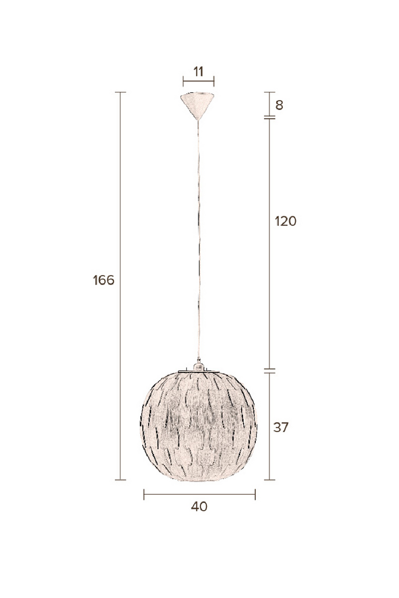 Round Wood Pendant Lamp | Dutchbone Bond | Woodfurniture.com