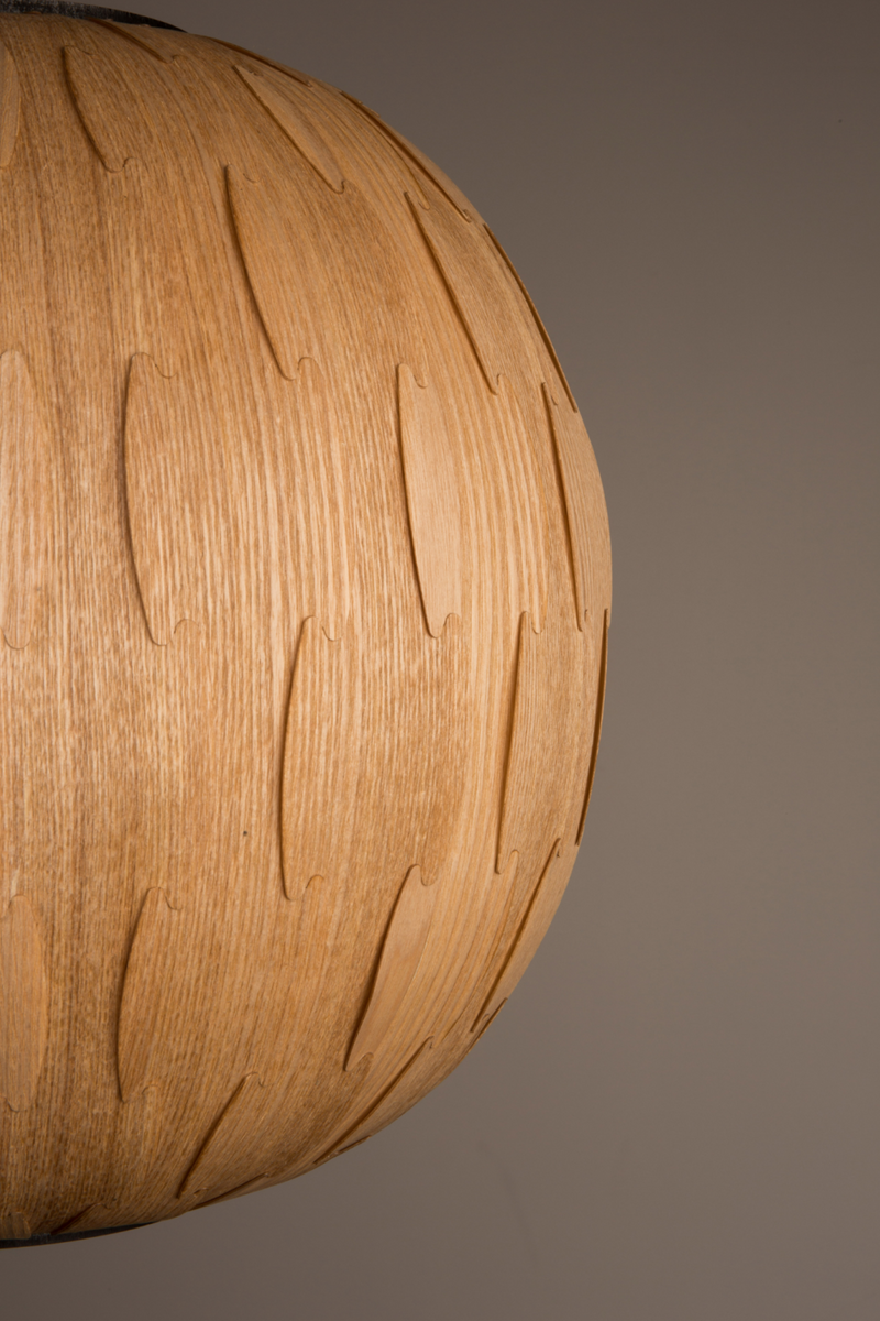 Round Wood Pendant Lamp | Dutchbone Bond | Woodfurniture.com