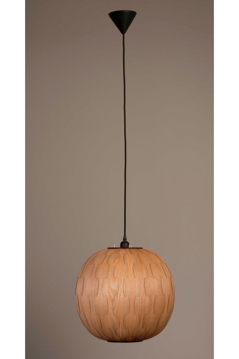 Round Wood Pendant Lamp | Dutchbone Bond | Woodfurniture.com