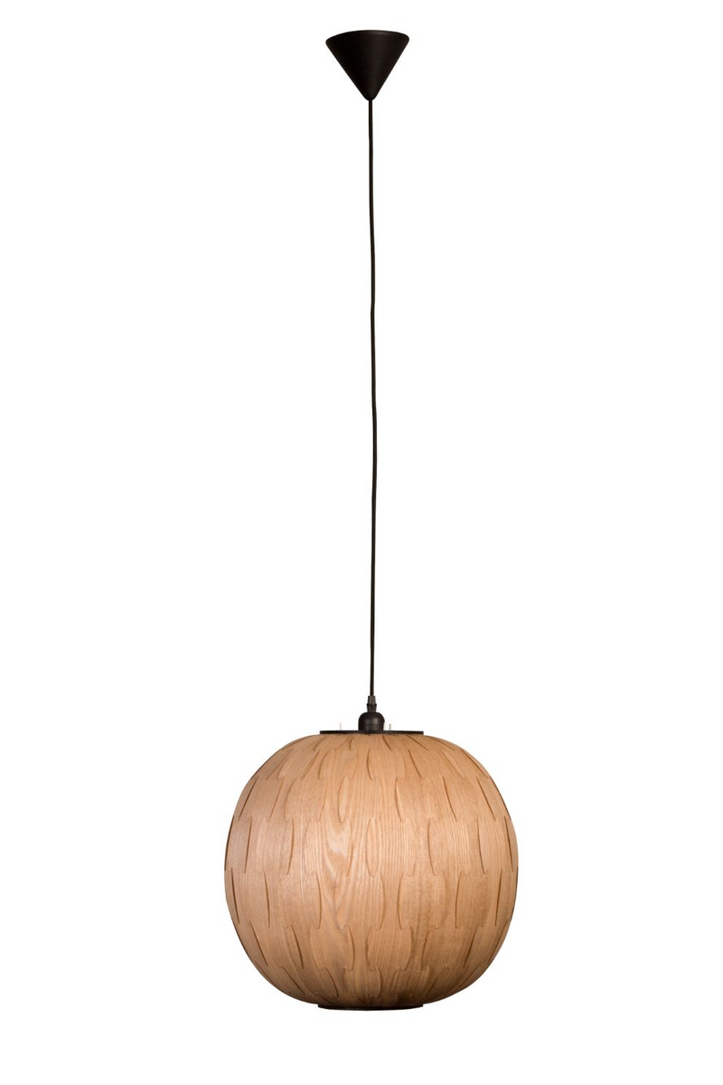 Round Wood Pendant Lamp | Dutchbone Bond | Woodfurniture.com