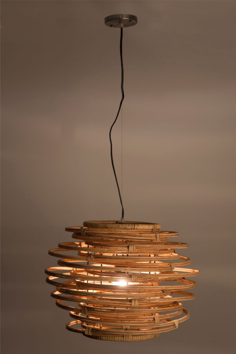 Rattan Wood Pendant Lamp | Dutchbone Kubu | Woodfurniture.com