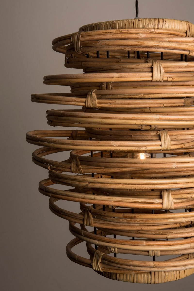 Rattan Wood Pendant Lamp | Dutchbone Kubu | Woodfurniture.com