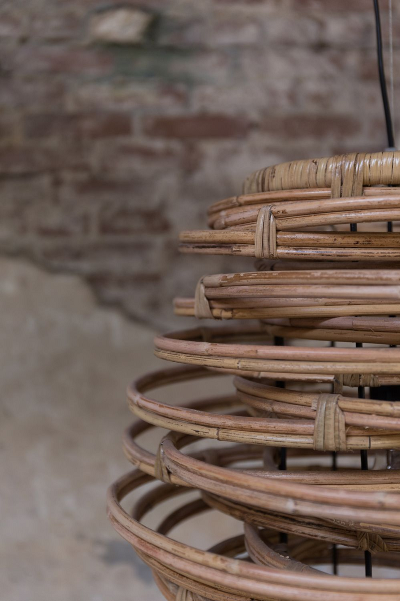 Rattan Wood Pendant Lamp | Dutchbone Kubu | Woodfurniture.com