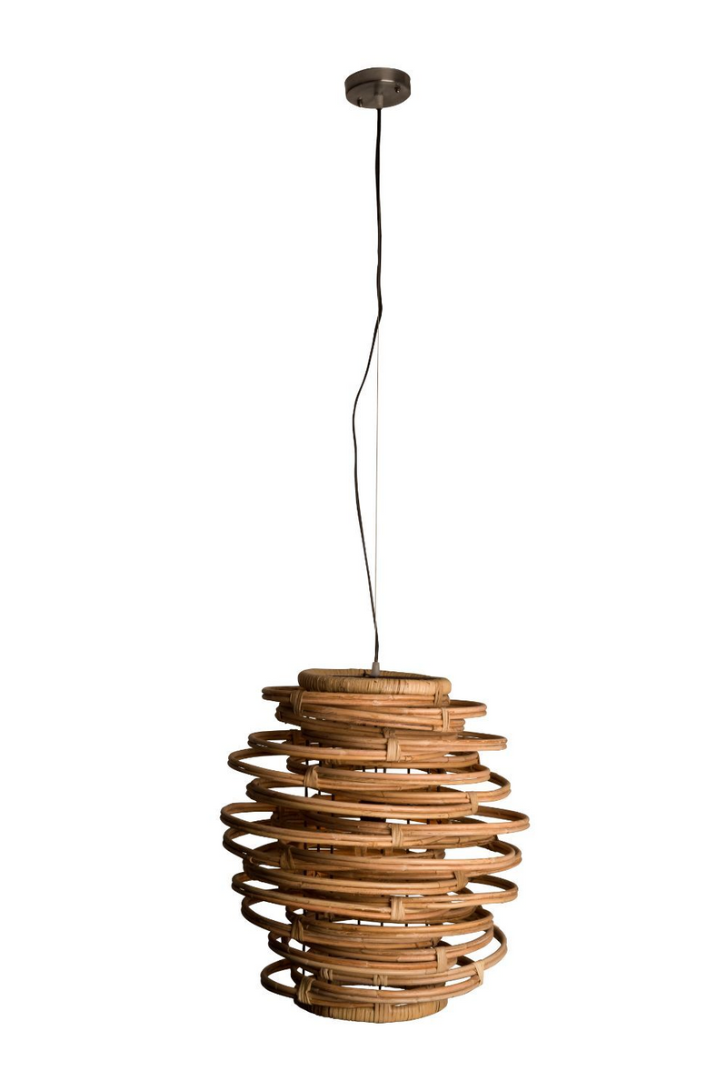 Rattan Wood Pendant Lamp | Dutchbone Kubu | Woodfurniture.com