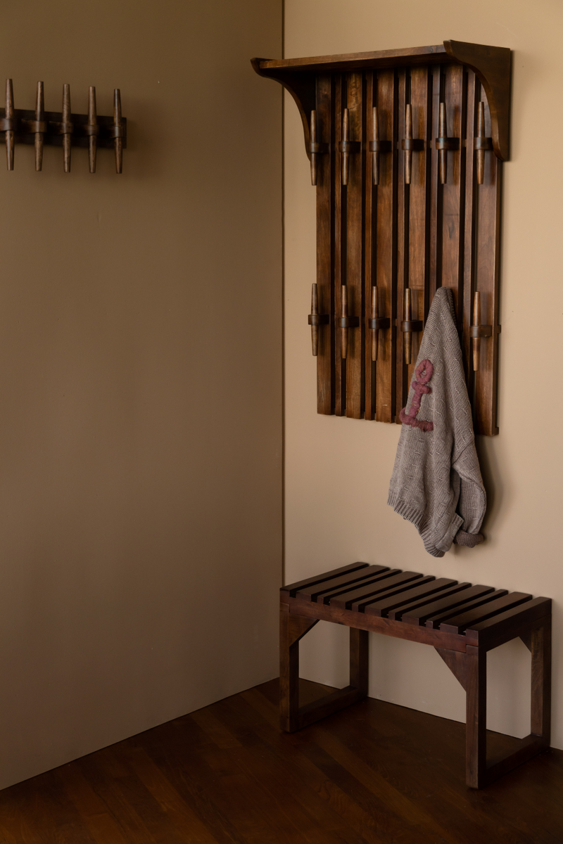 Wooden Wall Coat Rack With Shelf | Dutchbone Jakub | Woodfurniture.com