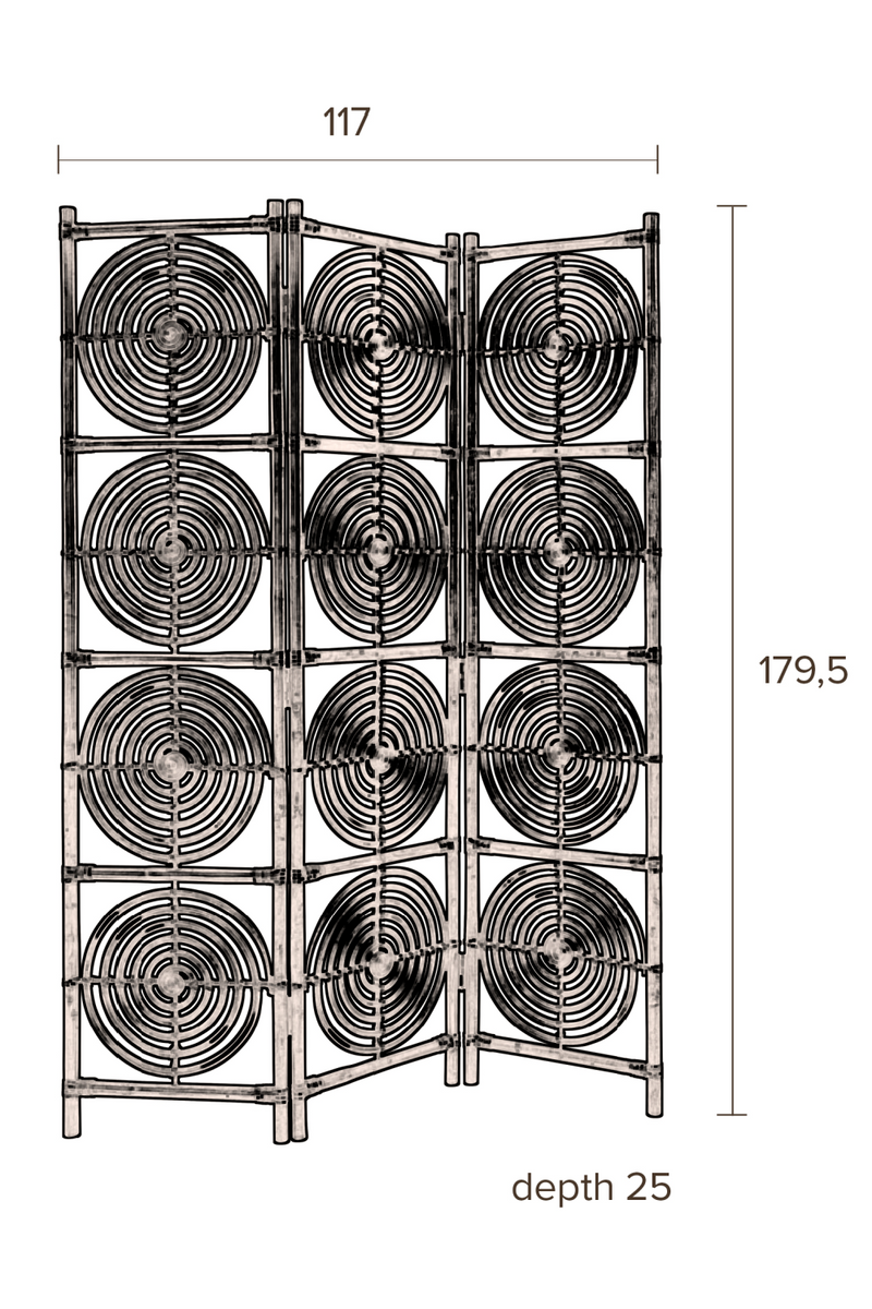 Natural Rattan Room Divider | Dutchbone Rumour | Woodfurniture.com