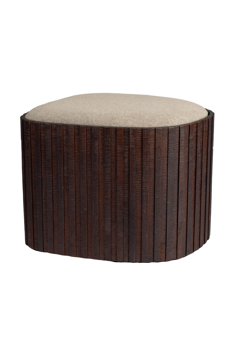 Teak Storage Pouf | Dutchbone Bay | Woodfurniture.com