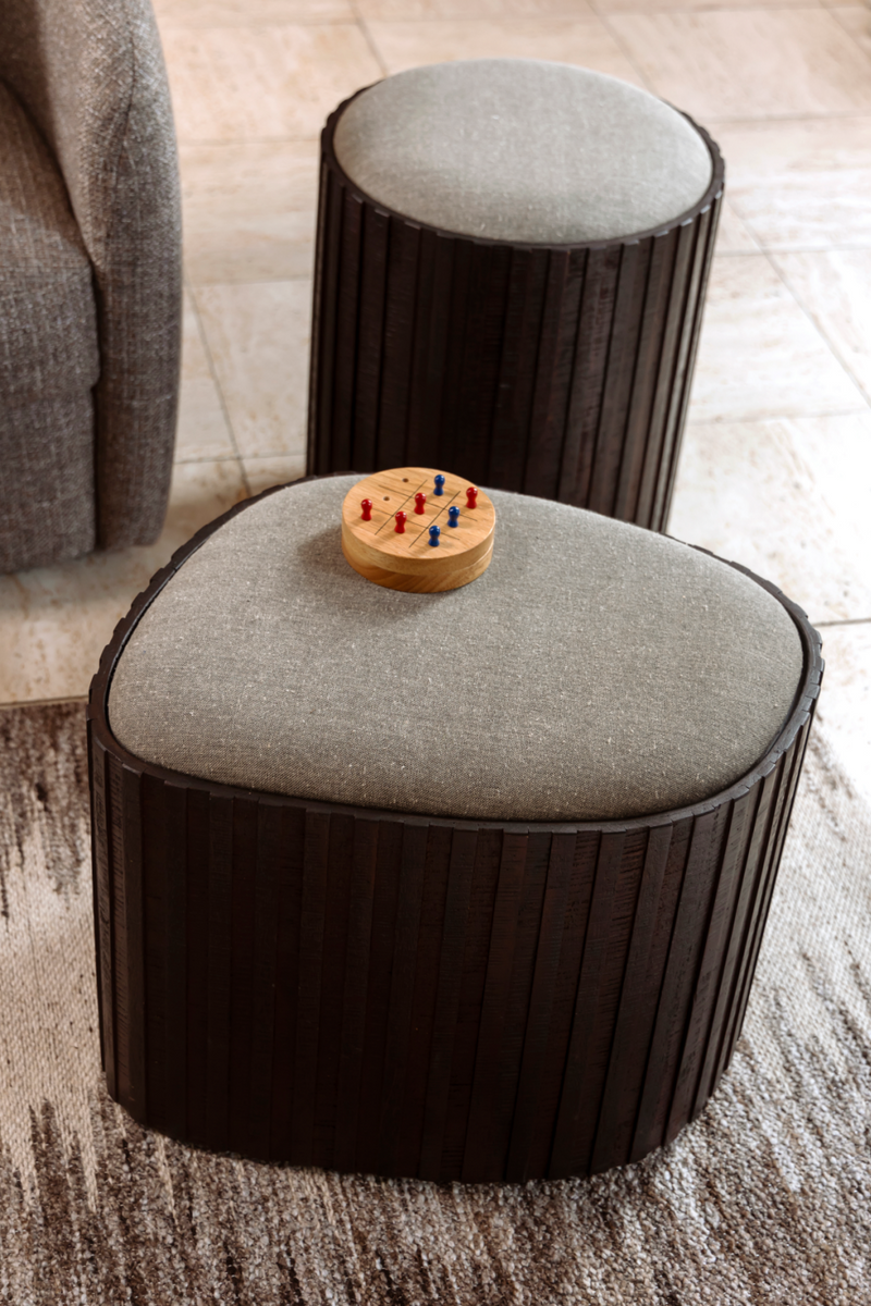 Teak Storage Pouf | Dutchbone Bay | Woodfurniture.com