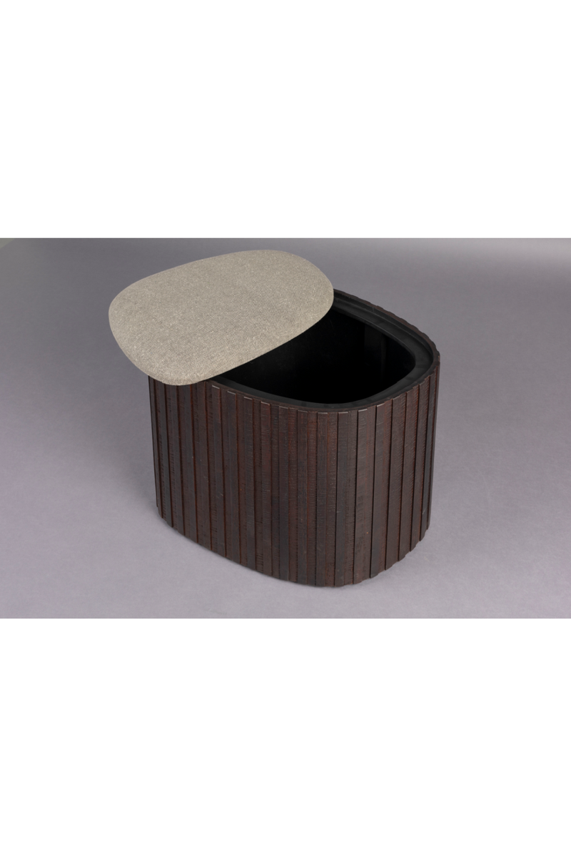 Teak Storage Pouf | Dutchbone Bay | Woodfurniture.com