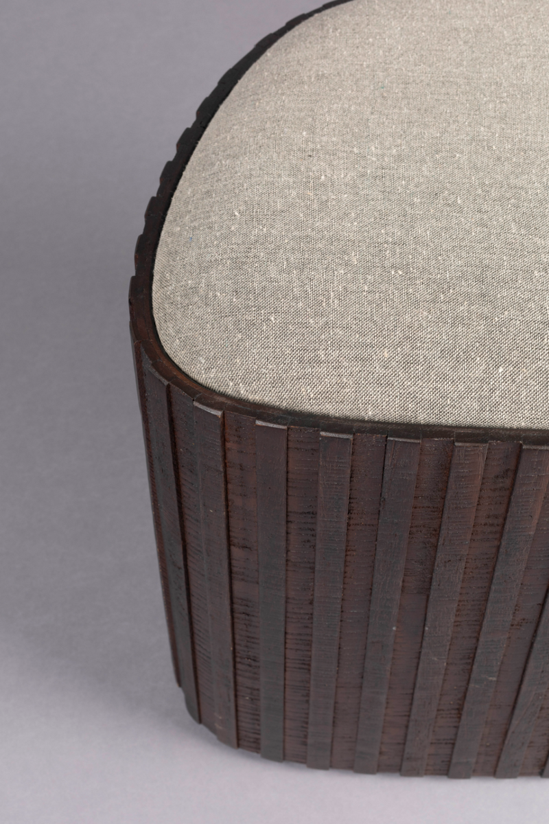 Teak Storage Pouf | Dutchbone Bay | Woodfurniture.com