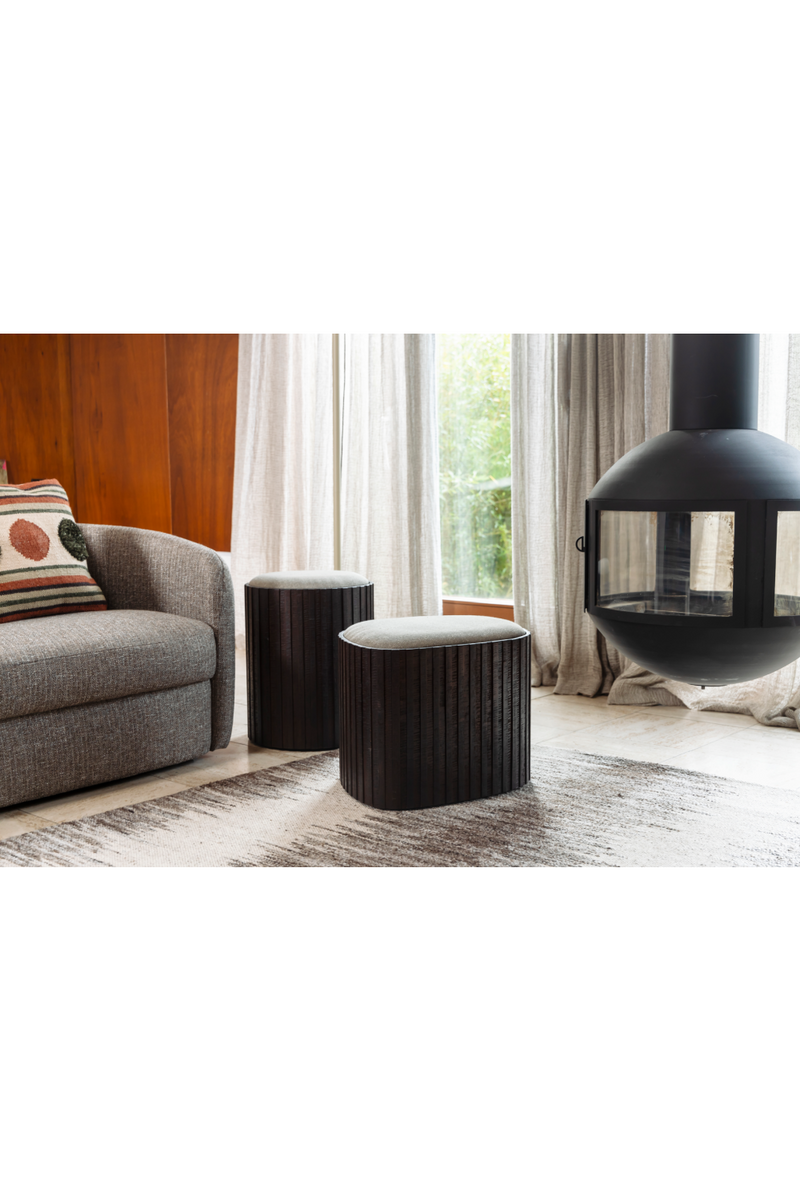 Teak Storage Pouf | Dutchbone Bay | Woodfurniture.com