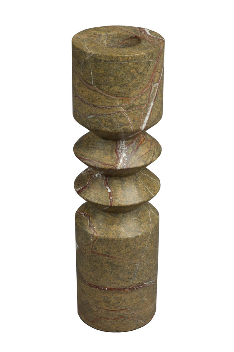 Brown Marble Candle Holder (2) | Dutchbone Satpura | Woodfurniture.com