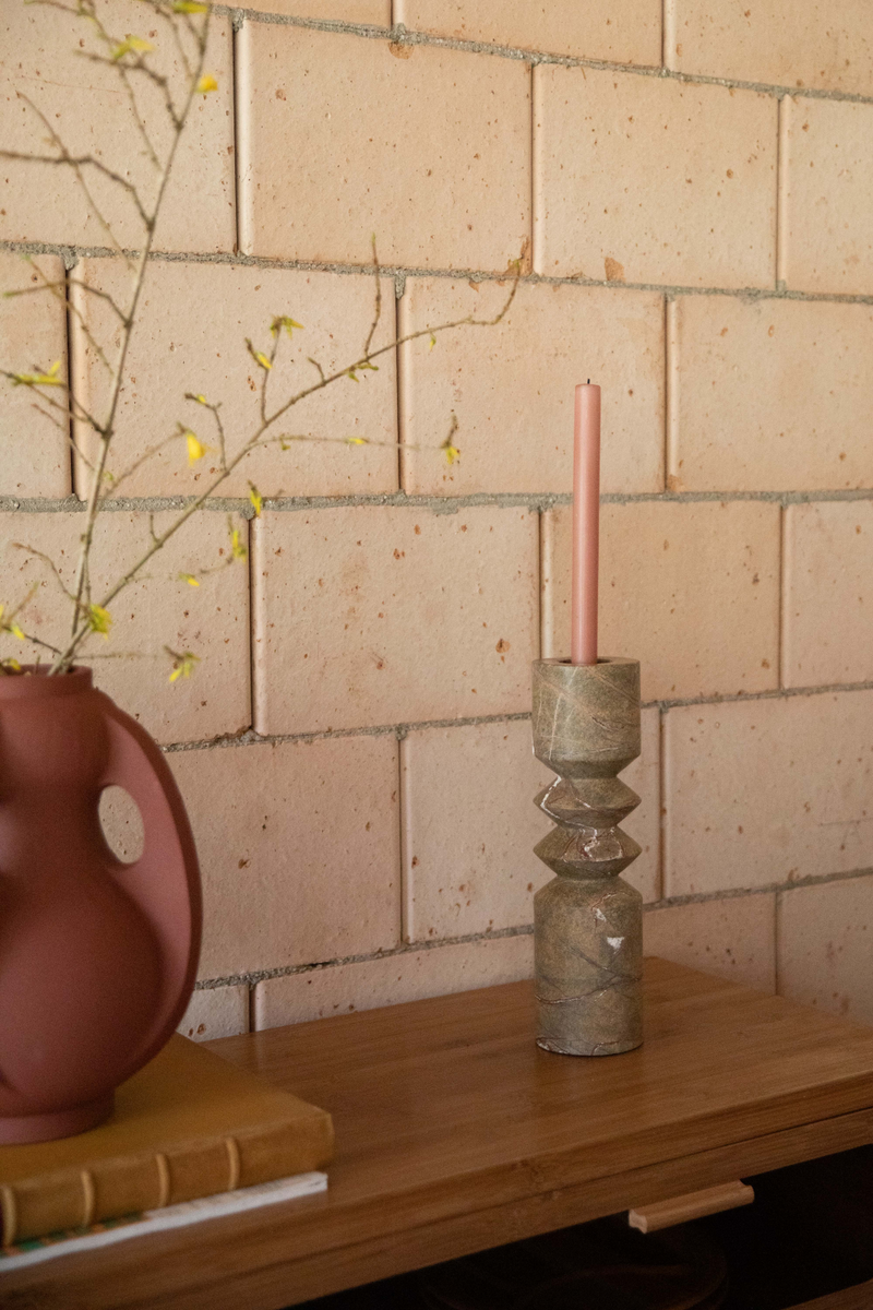 Brown Marble Candle Holder (2) | Dutchbone Satpura | Woodfurniture.com