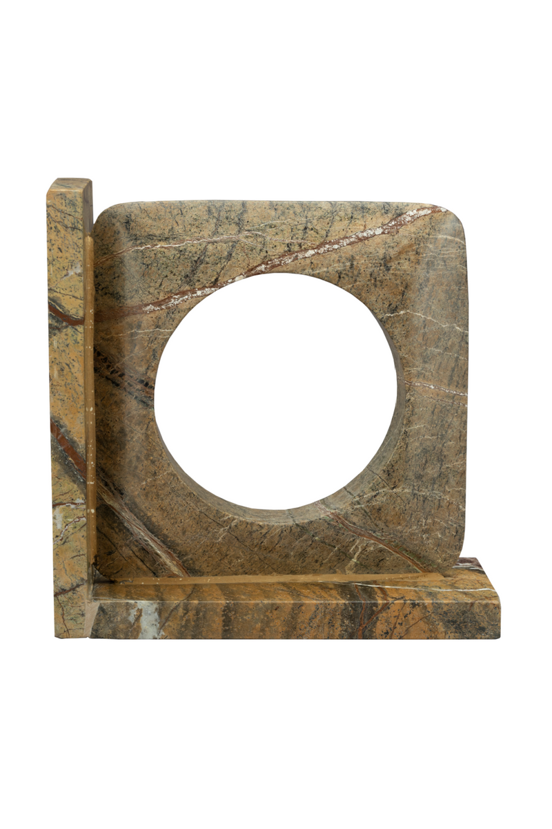 Brown Marble Book Ends (2) | Dutchbone Satpura | Woodfurniture.com