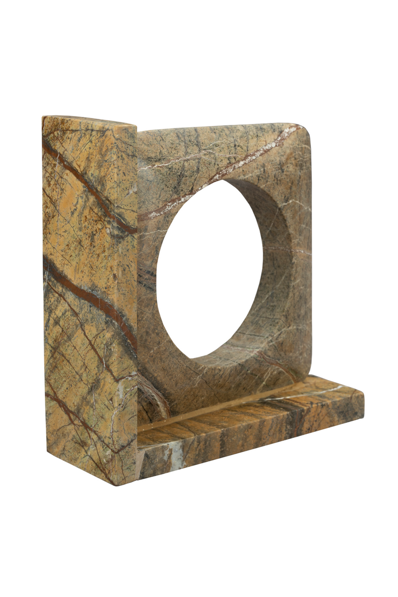 Brown Marble Book Ends (2) | Dutchbone Satpura | Woodfurniture.com