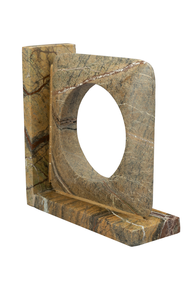 Brown Marble Book Ends (2) | Dutchbone Satpura | Woodfurniture.com