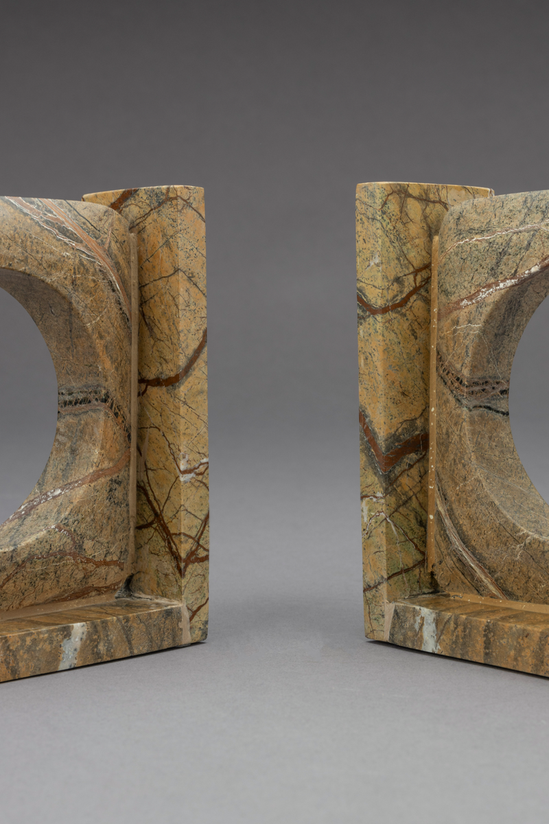 Brown Marble Book Ends (2) | Dutchbone Satpura | Woodfurniture.com