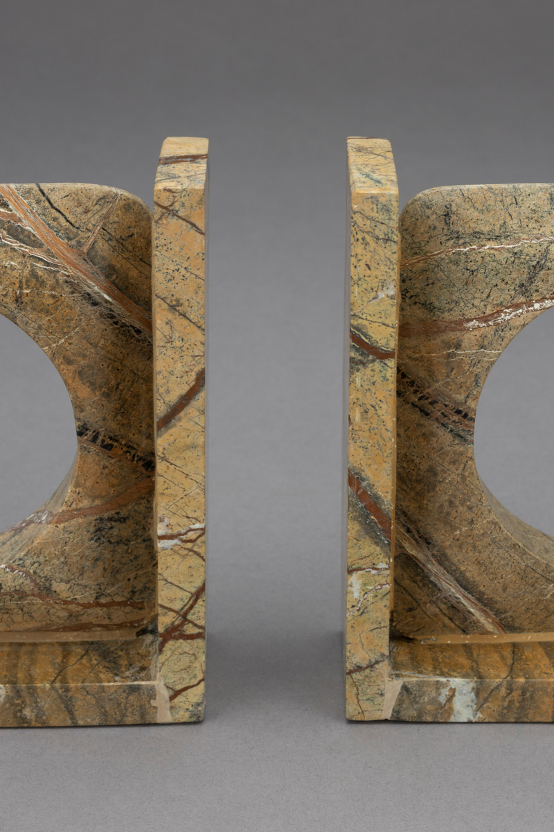 Brown Marble Book Ends (2) | Dutchbone Satpura | Woodfurniture.com