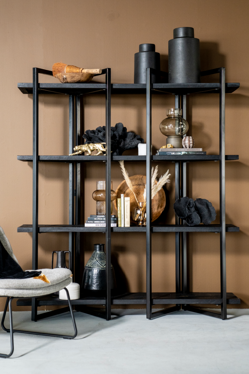 Black Wood 4-Shelf Bookcase | Eleonora Eddy High | Woodfurniture.com