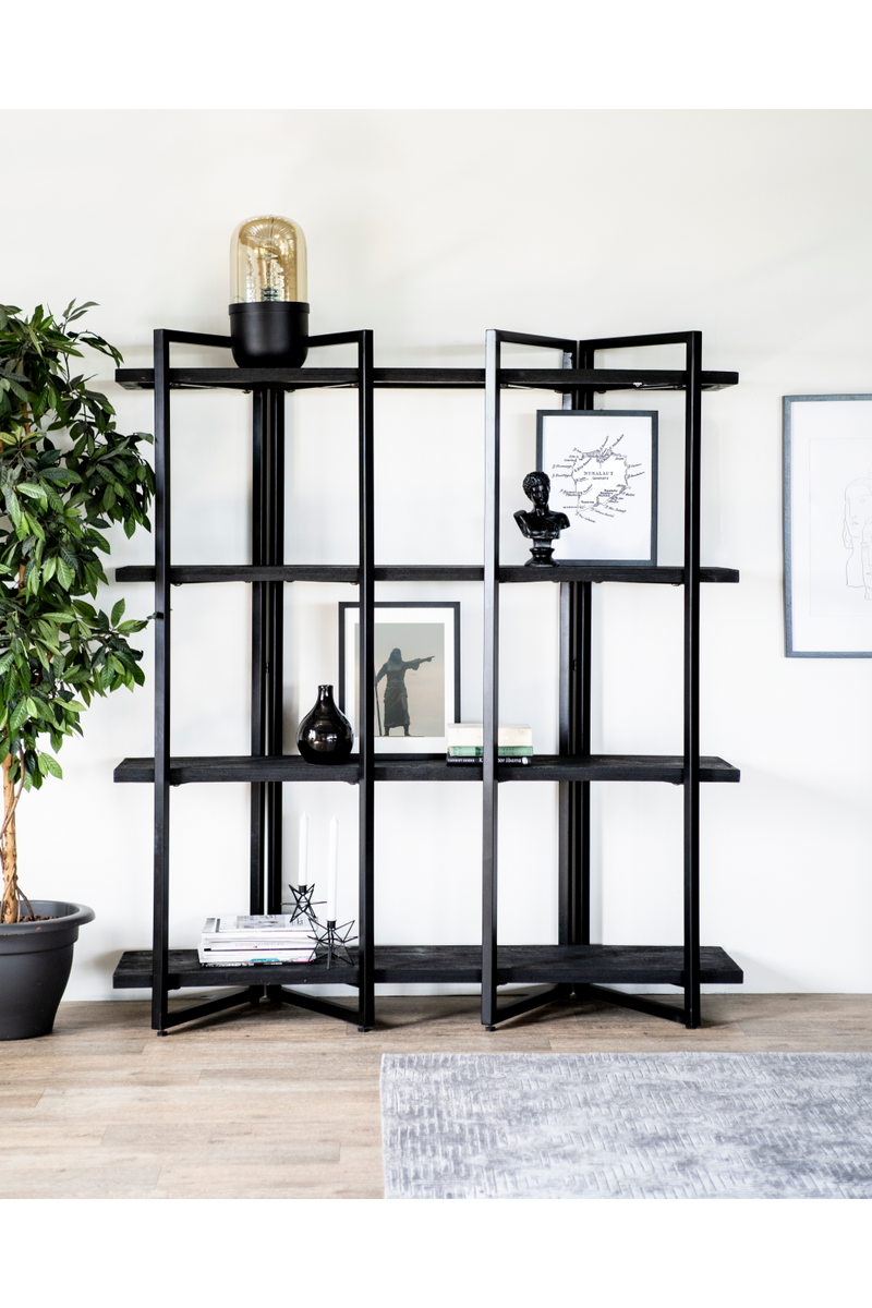 Black Wood 4-Shelf Bookcase | Eleonora Eddy High | Woodfurniture.com