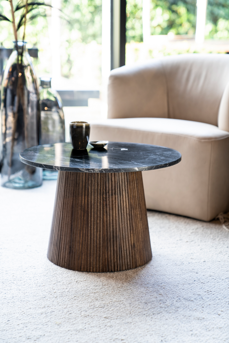 Round Black Marble Side Table | Eleonora Maxim | Woodfurniture.com