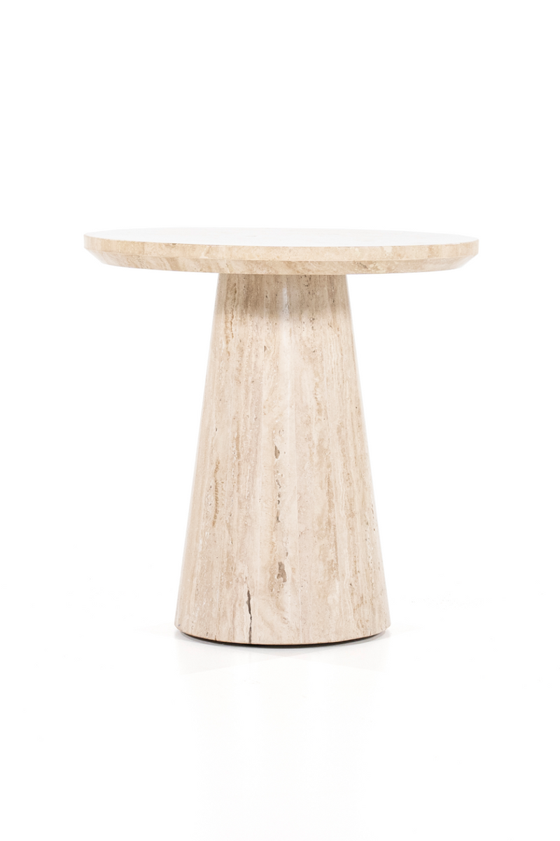 Travertine Pedestal Side Table | Eleonora Aime | Woodfurniture.com