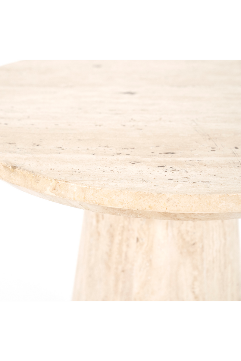 Travertine Pedestal Side Table | Eleonora Aime | Woodfurniture.com