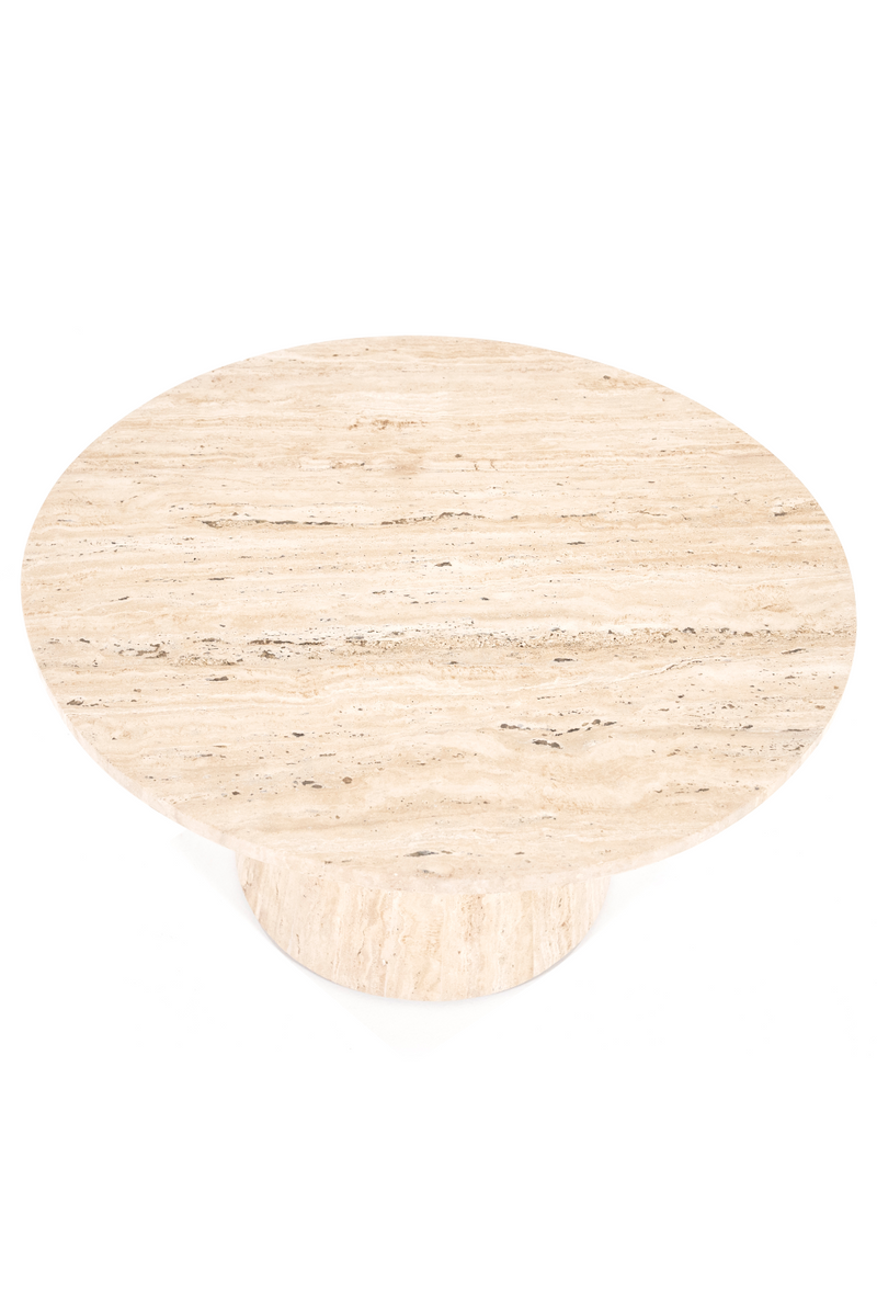 Travertine Pedestal Coffee Table | Eleonora Aime | Woodfurniture.com