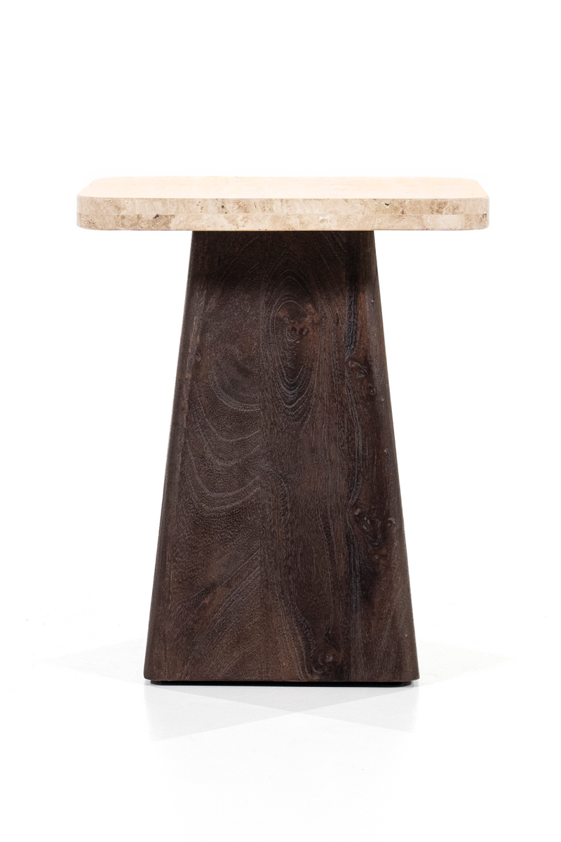 Travertine Top Side Table | Eleonora Travis | Woodfurniture.com