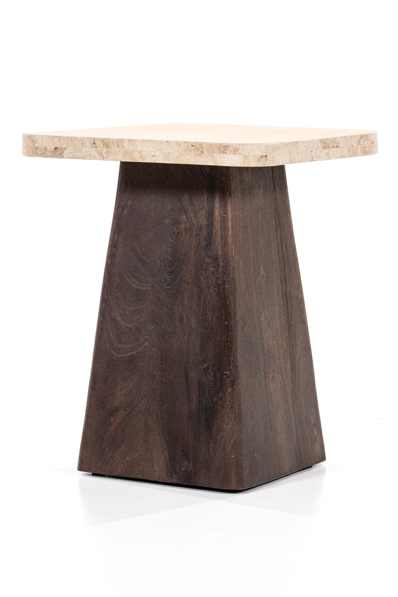 Travertine Top Side Table | Eleonora Travis | Woodfurniture.com