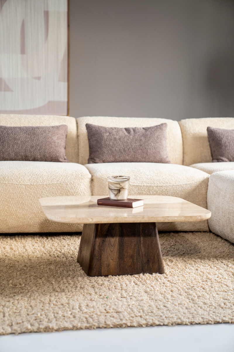 Travertine Top Side Table | Eleonora Travis | Woodfurniture.com