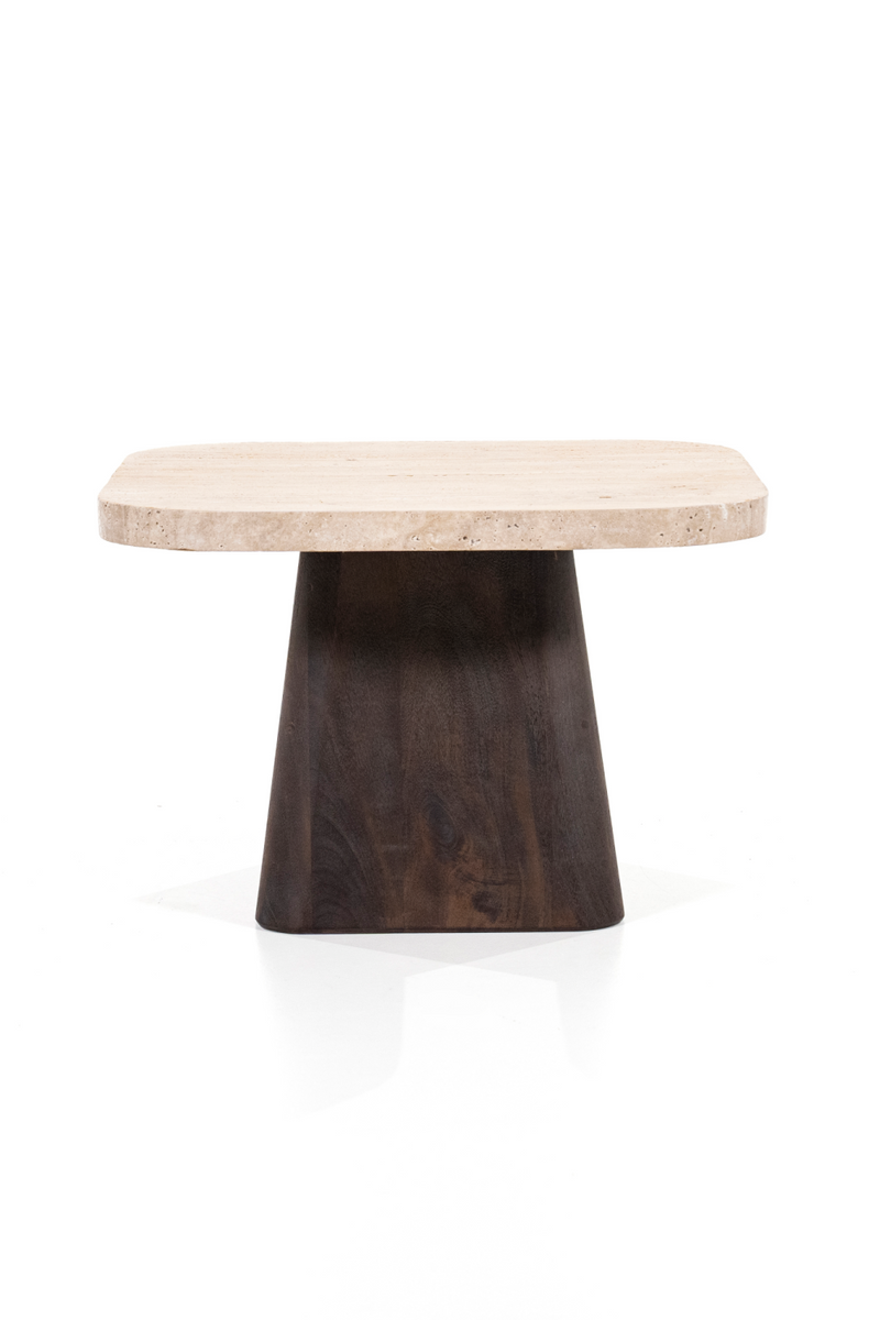 Travertine Contemporary Side Table | Eleonora Travis | Woodfurniture.com