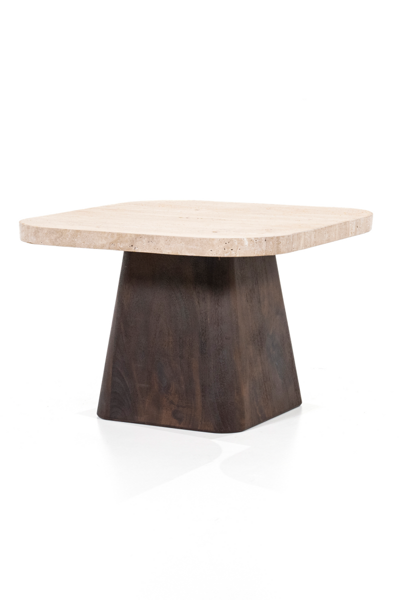 Travertine Contemporary Side Table | Eleonora Travis | Woodfurniture.com