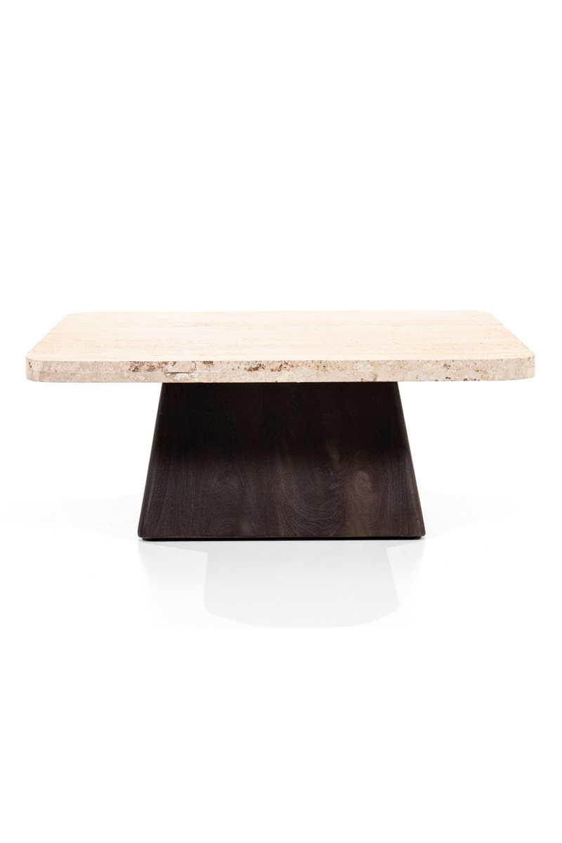 Travertine Top Coffee Table | Eleonora Travis | Woodfurniture.com