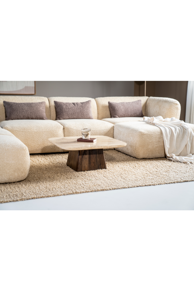 Travertine Top Coffee Table | Eleonora Travis | Woodfurniture.com