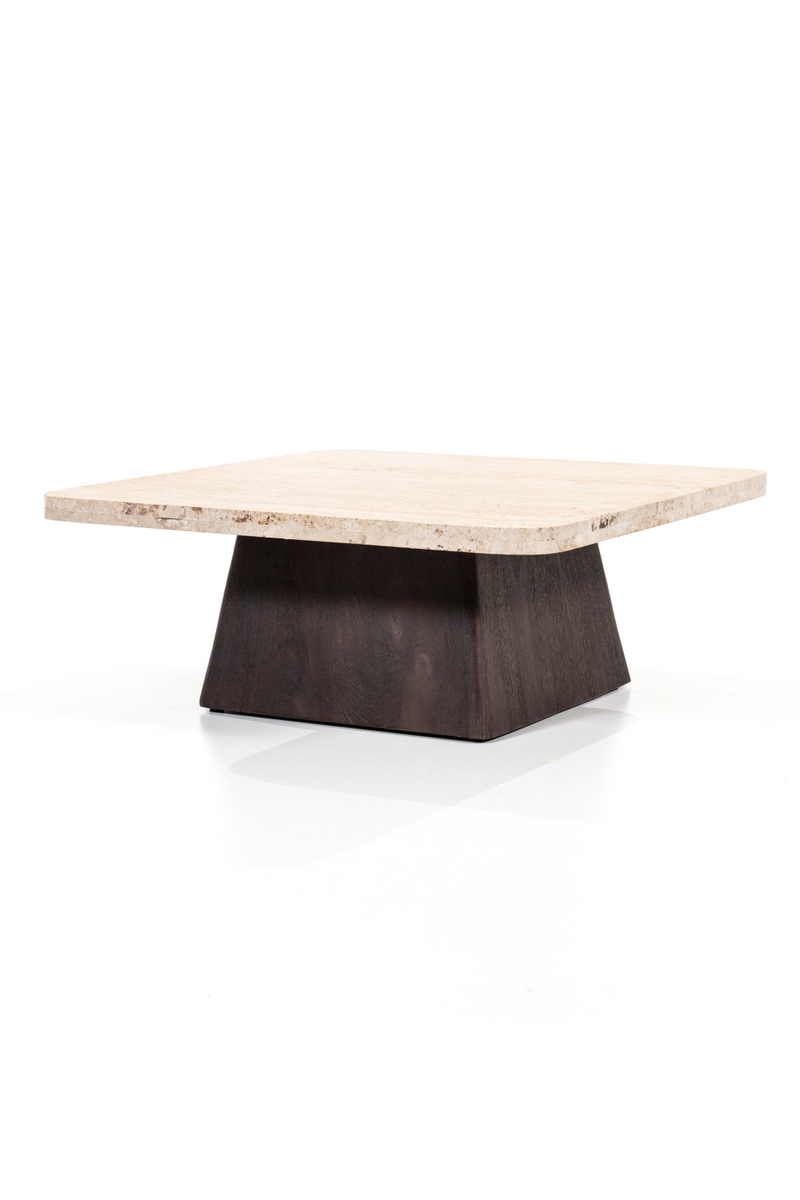 Travertine Top Coffee Table | Eleonora Travis | Woodfurniture.com