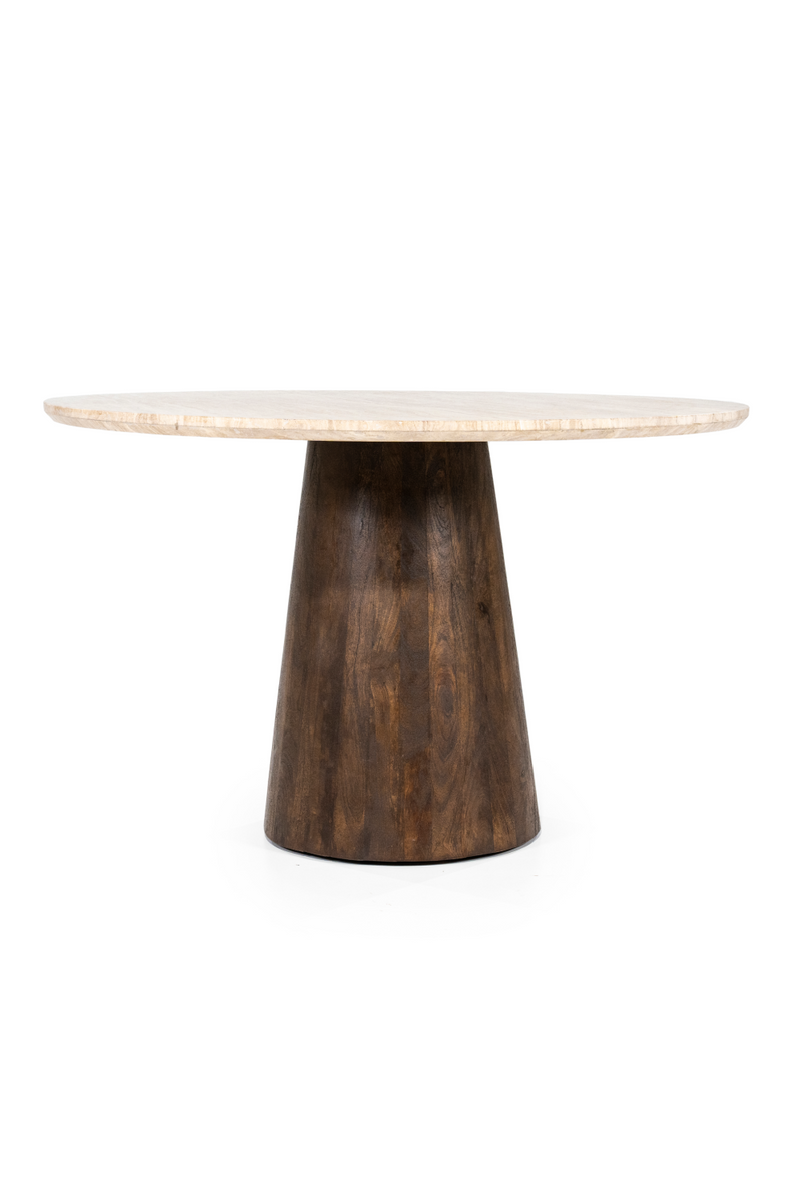 Travertine Pedestal Dining Table | Eleonora Aikin | Woodfurniture.com