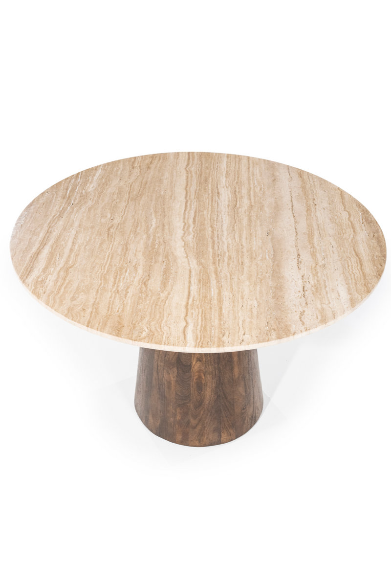 Travertine Pedestal Dining Table | Eleonora Aikin | Woodfurniture.com